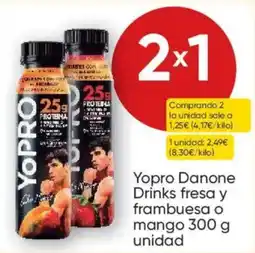 FROIZ Yopro Danone Drinks fresa y frambuesa o mango oferta