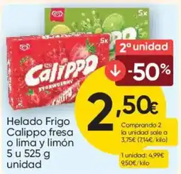 FROIZ Calippo helado frigo fresa o lima y limón oferta