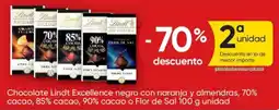 FROIZ Lindt Excellence chocolate negro con naranja y almendras 70% cacao 85% cacao 90% cacao o flor de sal oferta