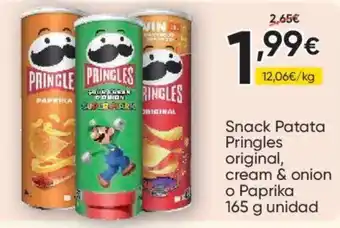 Pringles snack patata original, cream & onion o Paprika