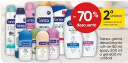 FROIZ Sanex gama desodorante roll on spray o gel oferta