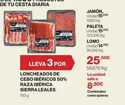 Supercor Sierra Leales loncheados de cebo ibéricos 50% raza ibérica oferta