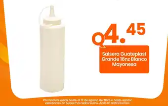 Salsera Guateplast Grande 16nz Blanco Mayonesa