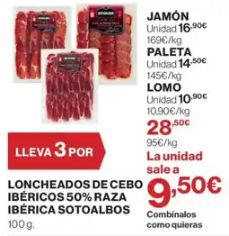 Supercor Sotoalbos loncheados de cebo ibéricos 50% raza ibérica oferta