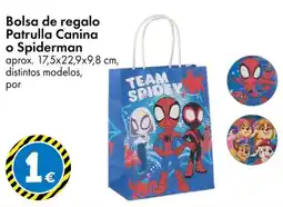 TEDi Bolsa de regalo Patrulla Canina o Spiderman oferta