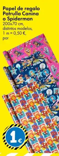 TEDi Papel de regalo Patrulla Canina o Spiderman oferta