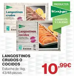 Supercor El Corte Inglés langostinos crudos o cocidos oferta