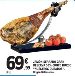 E.Leclerc Jamón serrano gran reserva 50% cruce duroc "nuestros curados" oferta