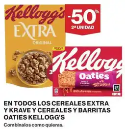 Supercor Kellogg's Extra Original en todos los cereales extra y krave y cereales y barritas oaties oferta
