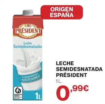 Supercor Leche semidesnatada president oferta