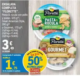 E.Leclerc Florette ensalada completa pasta rúcula pollo y queso oferta