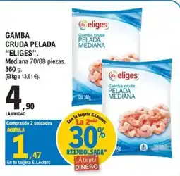 E.Leclerc eliges gamba cruda pelada mediana oferta