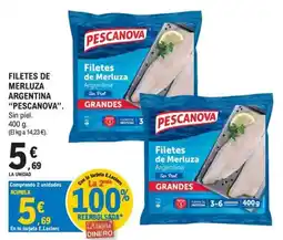 E.Leclerc Pescanova filetes de merluza argentina sin piel grandes oferta