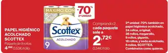 Supercor Scottex papel higiénico acolchado oferta