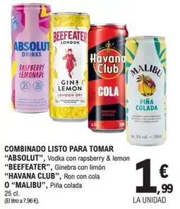 E.Leclerc Absolut Beefeater Havana Club Malibu oferta