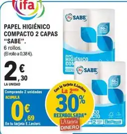 E.Leclerc ifa papel higiénico compacto 2 capas oferta