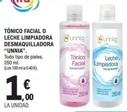 E.Leclerc ifa unnia tónico facial o leche limpiadora oferta