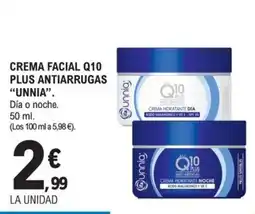 E.Leclerc Unnig crema facial q10 plus antiarrugas oferta