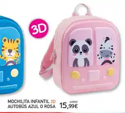 Toy Planet Mochilita infantil 3d autobús azul o rosa oferta