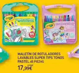 Toy Planet Maletín de rotuladores lavables super tips tonos pastel 65 piezas oferta