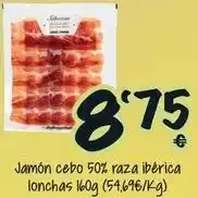 Cash Fresh Jamón cebo 50% raza ibérica lonchas oferta