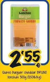 Cash Fresh Bruño - queso purguer cheddar lonchas oferta
