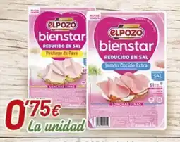 Alsara Supermercados elpozo bienstar reducido en sal pechuga de pavo oferta