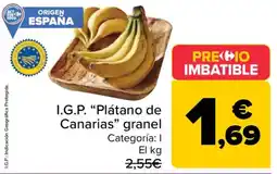 Carrefour I.G.P. "Plátano de Canarias" granel oferta