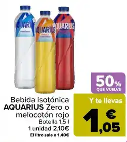 Carrefour Aquarius Zero o melocotón rojo oferta