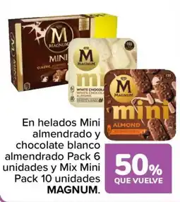 Carrefour Magnum en helados mini almendrado y chocolate blanco almendrado oferta