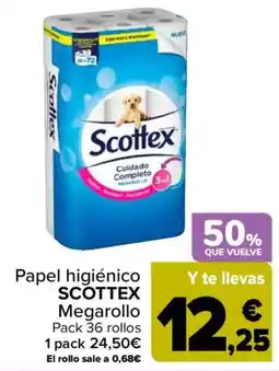 Carrefour Scottex papel higiénico Megarollo oferta
