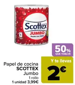 Carrefour Scottex papel de cocina Jumbo oferta