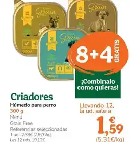 TiendAnimal CRIADORES Húmedo para perro oferta