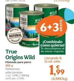 TiendAnimal TRUE ORIGINS WILD Húmedo para perro oferta