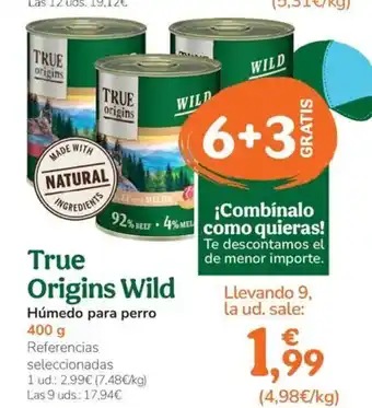 TRUE ORIGINS WILD Húmedo para perro