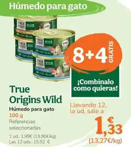 TiendAnimal TRUE ORIGINS WILD Húmedo para gato oferta