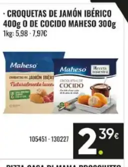 Family Cash MAHESO Croquetas de jamón ibérico o de cocido oferta