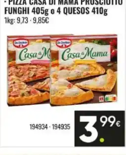Family Cash Pizza casa di mama prosciutto funghi o 4 quesos oferta