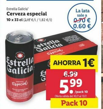 Lidl Cerveza especial estrella galicia oferta