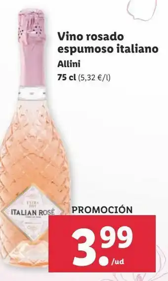 Lidl Vino rosado espumoso italiano oferta