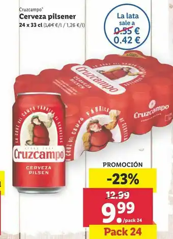 Lidl Cerveza pilsener cruzcampo oferta