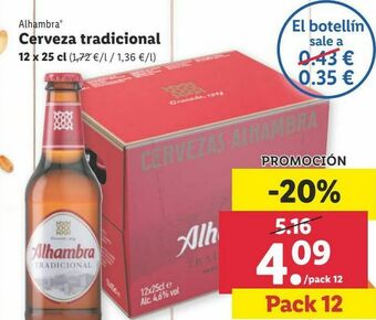 Lidl Cerveza alhambra oferta