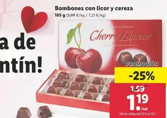 Lidl Bombones con licor y cereza oferta