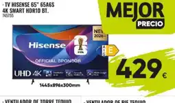 Family Cash HISENSE Tv 65" 65a6s 4k smart hdr10 bt oferta