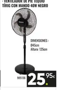 Family Cash Ventilador de pie tequio tírig con mando 40w negro oferta