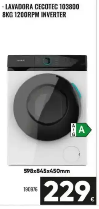 Lavadora cecotec 103800 8kg 1200rpm inverter