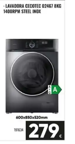 Family Cash Lavadora cecotec 02467 8kg 1400rpm steel inox oferta