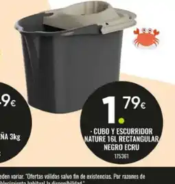 Family Cash Cubo y escurridor nature 16l rectangular negro ecru oferta