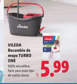 Lidl Vileda recambio de mopa turbo one oferta