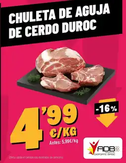 AhorraMas ADB chuleta de aguja de cerdo duroc oferta
